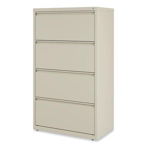 Lateral File, 4 Legal/Letter-Size File Drawers, Putty, 30" x 18.63" x 52.5". Picture 5