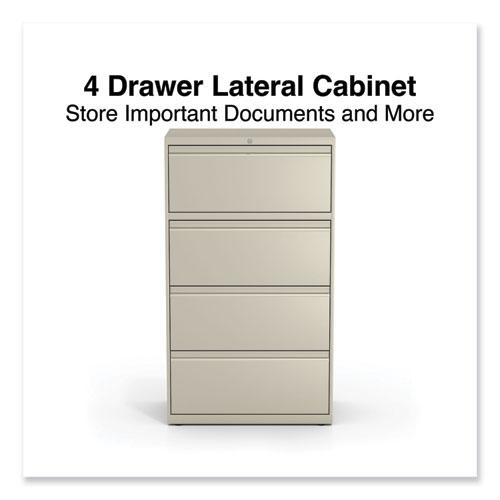 Lateral File, 4 Legal/Letter-Size File Drawers, Putty, 30" x 18.63" x 52.5". Picture 8