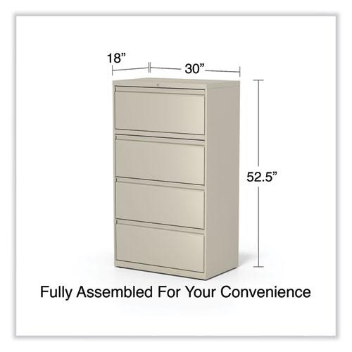 Lateral File, 4 Legal/Letter-Size File Drawers, Putty, 30" x 18.63" x 52.5". Picture 3