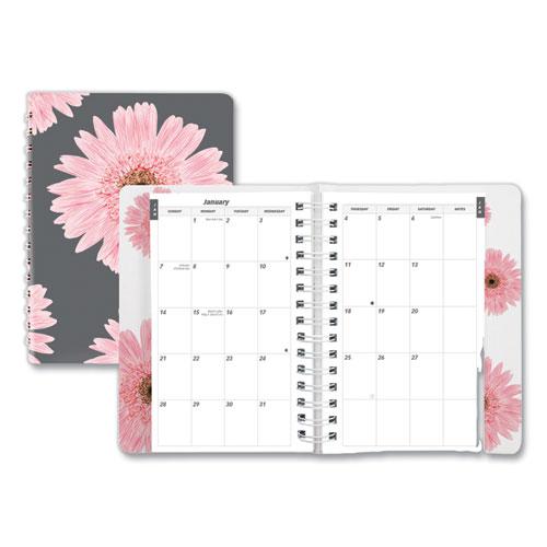 Pink Ribbon Essential Daily Appointment Book, Daisy Artwork, 8 x 5, Navy/Gray/Pink Cover, 12-Month (Jan to Dec): 2024. Picture 1