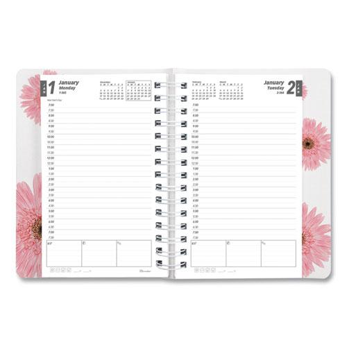 Pink Ribbon Essential Daily Appointment Book, Daisy Artwork, 8 x 5, Navy/Gray/Pink Cover, 12-Month (Jan to Dec): 2024. Picture 3