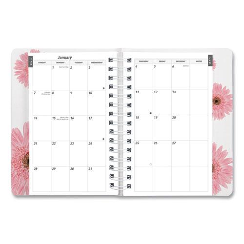 Pink Ribbon Essential Daily Appointment Book, Daisy Artwork, 8 x 5, Navy/Gray/Pink Cover, 12-Month (Jan to Dec): 2024. Picture 4