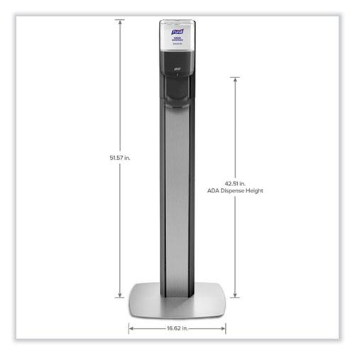 MESSENGER ES6 Graphite Panel Floor Stand with Dispenser, 1,200 mL, 16.75 x 6 x 40, Graphite/Silver. Picture 3