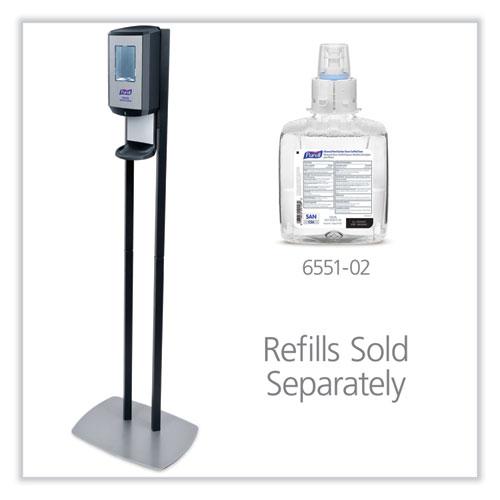 CS6 Hand Sanitizer Floor Stand with Dispenser, 1,200 mL, 13.5 x 5 x 28.5, Graphite/Silver. Picture 5
