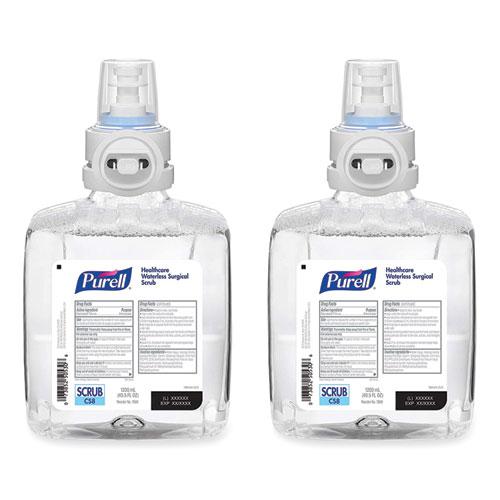 Waterless Surgical Scrub Gel Hand Sanitizer, 1,200 mL Refill Bottle, Fragrance-Free, For CS-8 Dispenser, 2/Carton. Picture 1