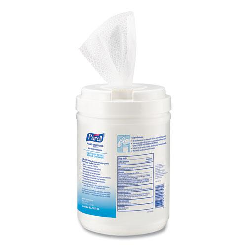 Hand Sanitizing Wipes Alcohol Formula, 6 x 7, Unscented, White, 175/Canister, 6 Canisters/Carton. Picture 4