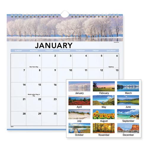 Landscape Monthly Wall Calendar, Landscapes Photography, 12 x 12, White/Multicolor Sheets, 12-Month (Jan to Dec): 2024. Picture 1