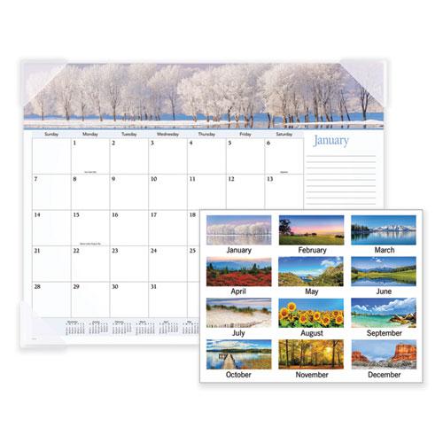 Landscape Panoramic Desk Pad, Landscapes Photography, 22 x 17, White Sheets, Clear Corners, 12-Month (Jan to Dec): 2024. Picture 1