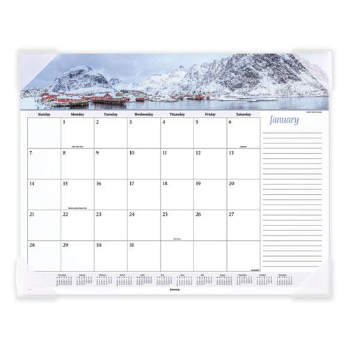 Seascape Panoramic Desk Pad, Seascape Panoramic Photography, 22 x 17, White Sheets, Clear Corners, 12-Month (Jan-Dec): 2024. Picture 2