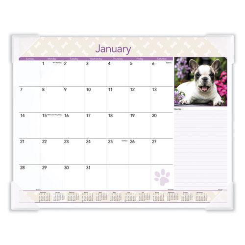 Puppies Monthly Desk Pad Calendar, Puppies Photography, 22 x 17, White Sheets, Clear Corners, 12-Month (Jan to Dec): 2024. Picture 2