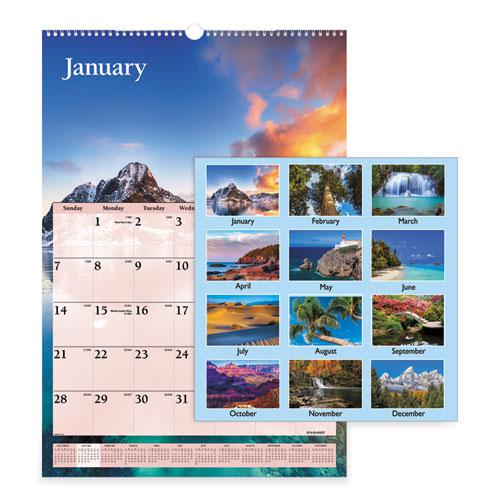 Scenic Monthly Wall Calendar, Scenic Landscape Photography, 15.5 x 22.75, White/Multicolor Sheets, 12-Month (Jan-Dec): 2024. Picture 1