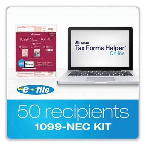 1099-NEC + 1096 Tax Form Kit with e-File, Inkjet/Laser, Fiscal Year: 2023, 5-Part, 8.5 x 3.67, 3 Forms/Sheet, 50 Forms Total. Picture 2