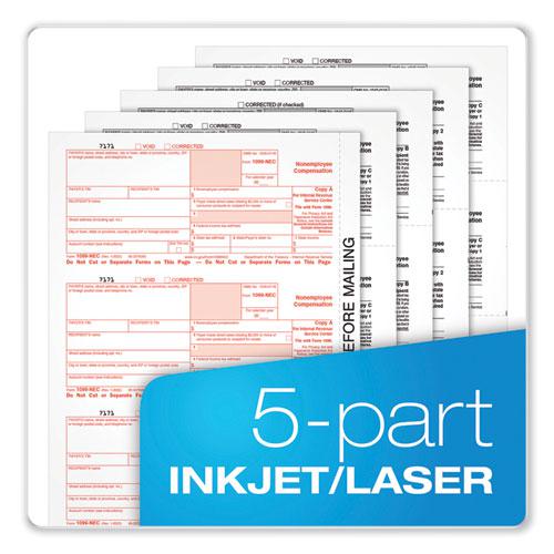 1099-NEC + 1096 Tax Form Kit with e-File, Inkjet/Laser, Fiscal Year: 2023, 5-Part, 8.5 x 3.67, 3 Forms/Sheet, 50 Forms Total. Picture 5