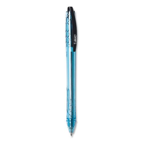 ReVolution Ocean Bound Ballpoint Pen, Retractable, Medium 1 mm, Black Ink, Translucent Blue Barrel, 4/Pack. Picture 4