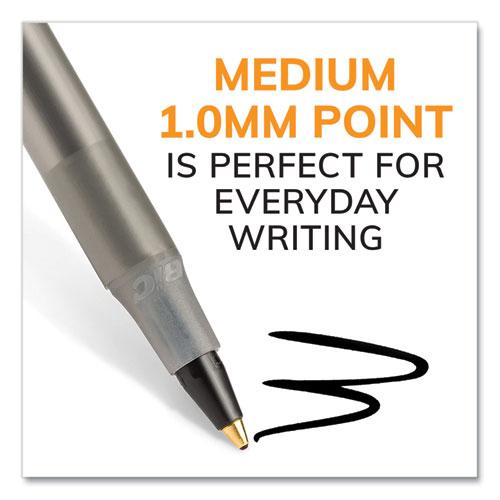 Round Stic Xtra Life Ballpoint Pen, Stick, Medium 1 mm, Black Ink, Translucent Black Barrel, 144/Pack. Picture 4
