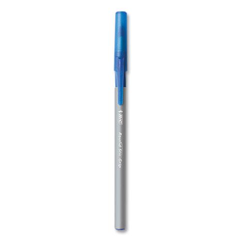 Round Stic Grip Xtra Comfort Ballpoint Pen, Medium 1 mm, Blue Ink, Gray/Blue Barrel, 24/Box, 6 Boxes/Pack. Picture 2