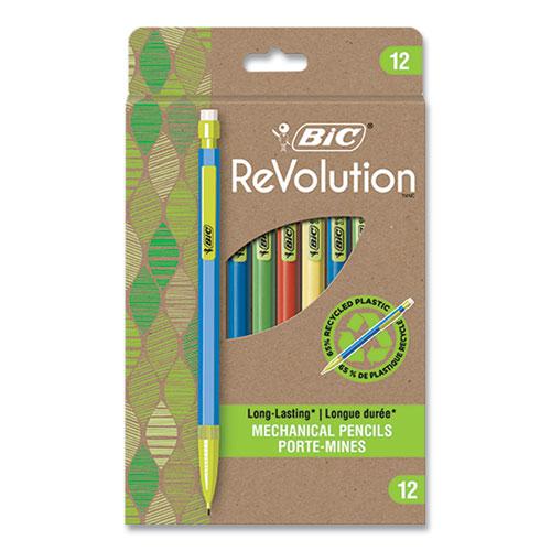 ReVolution Mechanical Pencil, 0.7 mm, HB (#2), Black Lead, Assorted Barrel Colors, 12/Pack. Picture 1