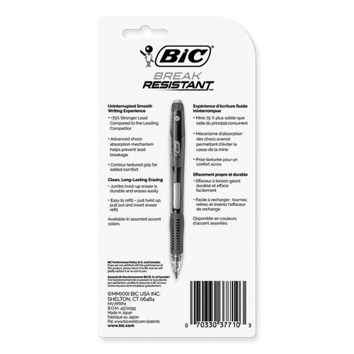 Break-Resistant Mechanical Pencils with Erasers, 0.7 mm, HB (#2), Black Lead, Assorted Barrel Colors, 2/Pack. Picture 2