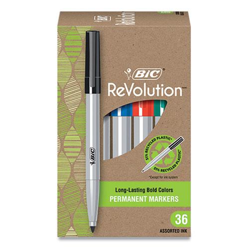 ReVolution Permanent Markers, Fine Bullet Tip, Assorted Colors, 36/Pack. Picture 1