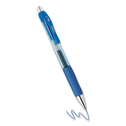 PrevaGuard Gel-ocity Retractable Gel Pen, Medium 0.7 mm, Blue Ink, Clear/Blue Barrel, Dozen. Picture 4