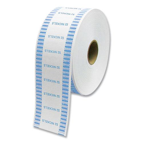 Automatic Coin Wrapper Roll for Coin Wrapping Machines, Nickels, $2.00, Kraft/Blue, 2,000/Roll, 8 Rolls/Carton. Picture 1