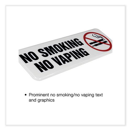No Smoking No Vaping Indoor/Outdoor Wall Sign, 9" x 3", Black Face, Black/Red Graphics, 4/Pack. Picture 2