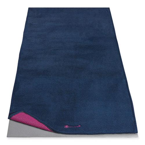Estate Blue and Red Yoga Mat Towel, 24 x 68. Picture 1