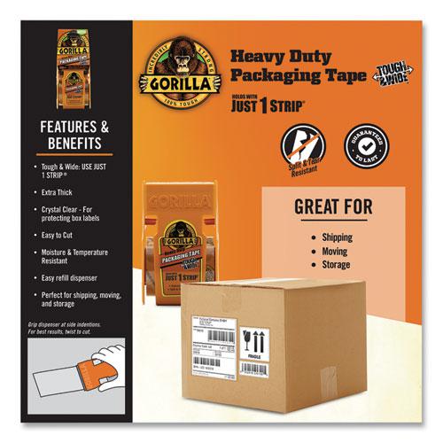 Heavy Duty Tough and Wide Packaging Tape with Dispenser, 2.88" x 20 yds, Clear. Picture 7