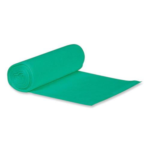 Eco Blend Max Can Liners, 60 gal, 0.8 Mil, 38" x 58", Green, 20 Bags/Roll, 5 Rolls/Carton. Picture 1
