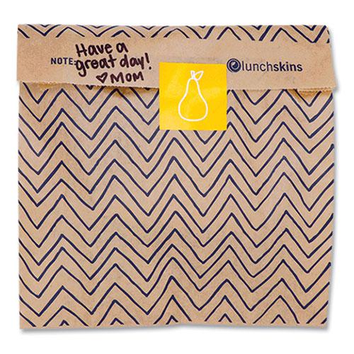XL Sandwich Bag with Resealable Stickers, 7.1 x 2 x 9.1, Kraft with Black Chevron Pattern, 50/Box. Picture 2