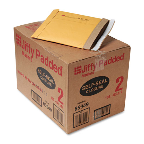 Jiffy Padded Mailer, #2, Paper Padding, Self-Adhesive Closure, 8.5 x 12, Natural Kraft, 100/Carton. Picture 1