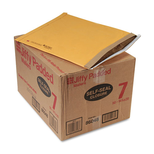 Jiffy Padded Mailer, #7, Paper Padding, Self-Adhesive Closure, 14.25 x 20, Natural Kraft, 50/Carton. Picture 1