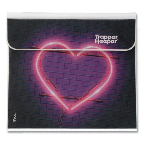 Trapper Keeper 3-Ring Pocket Binder, 1" Capacity, 11.25 x 12.19, Neon Heart. Picture 1