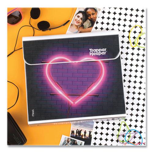 Trapper Keeper 3-Ring Pocket Binder, 1" Capacity, 11.25 x 12.19, Neon Heart. Picture 2