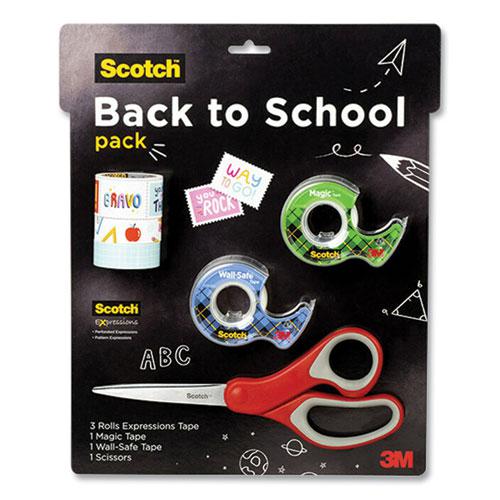 Back To School Pack, Assorted Tapes Plus Scissors/Kit. Picture 1