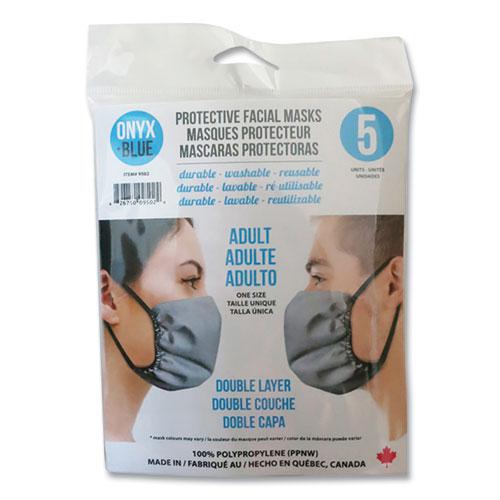 Protective Face Mask, Polypropylene, One Size Fits All, 5/Pack. Picture 1