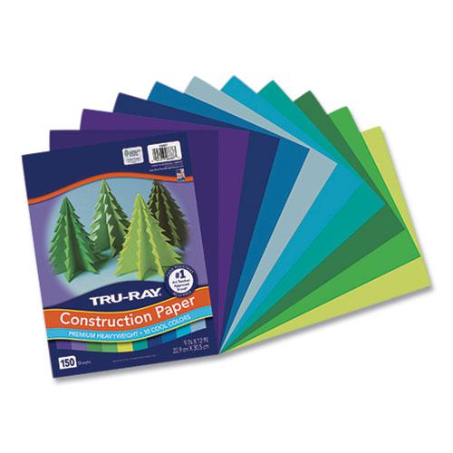 Tru-Ray Construction Paper, 76 lb Text Weight, 9 x 12, Cool Assorted Colors, 150/Pack. Picture 2