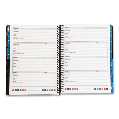 Executive Format Password Log Book, 576 Total Entries, 4 Entries/Page, Black Faux-Leather Cover, (72) 10 x 7.6 Sheets. Picture 2