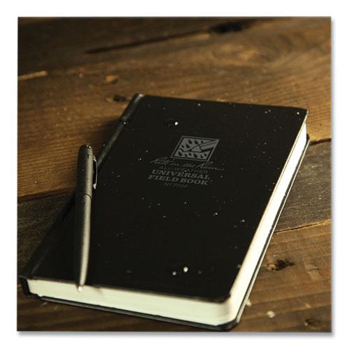 All-Weather Hardbound Notebook, Universal: Narrow Rule and Quadrille Rule, Black Cover, (80) 7.25 x 4.38 Sheets. Picture 2