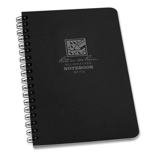 All-Weather Wire-O Notebook, Universal: Narrow Rule and Quadrille Rule, Black Cover, (32) 7 x 4.63 Sheets. Picture 1