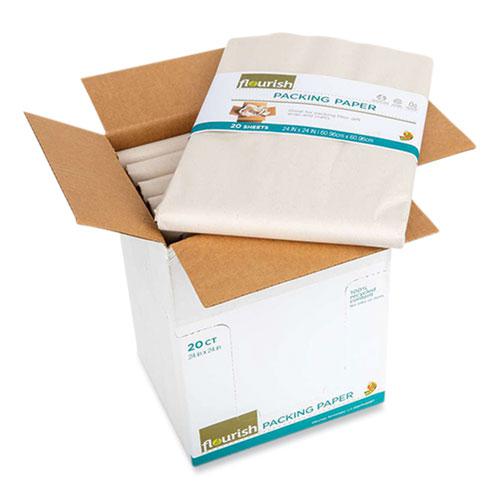 100% Recycled Paper Packing Sheets, 24" x 24", Natural, 20/Pack. Picture 2