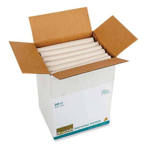 100% Recycled Paper Packing Sheets, 24" x 24", Natural, 20/Pack. Picture 3