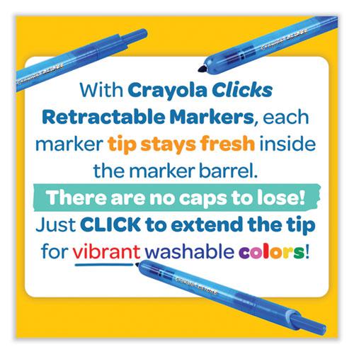 Super Clicks Retractable Markers, Assorted Bullet Tip Sizes, Assorted Colors, 10/Pack. Picture 3