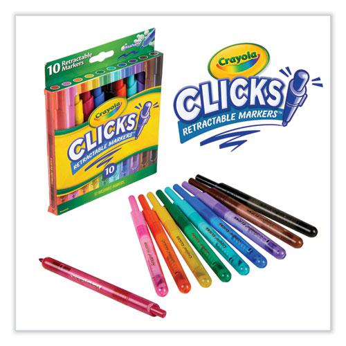 Super Clicks Retractable Markers, Assorted Bullet Tip Sizes, Assorted Colors, 10/Pack. Picture 5