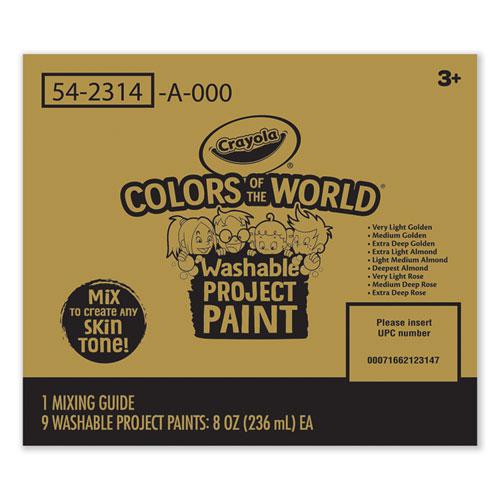 Colors of the World Washable Paint, 9 Assorted Colors, 8 oz Bottles, 9/Pack. Picture 1
