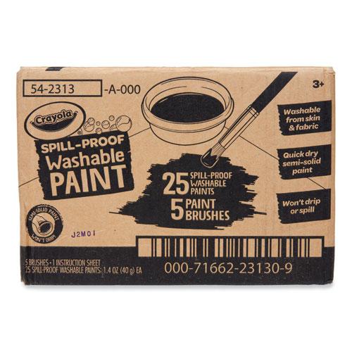 Spill Proof Washable Paints, 5 Colors, 1.4 oz Cups, 5 Sets/Carton. Picture 1