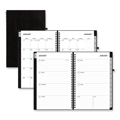 Aligned Weekly/Monthly Planner, 8 x 5, Black Cover, 12-Month (Jan to Dec): 2024. Picture 1