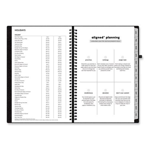 Aligned Weekly/Monthly Planner, 8 x 5, Black Cover, 12-Month (Jan to Dec): 2024. Picture 4