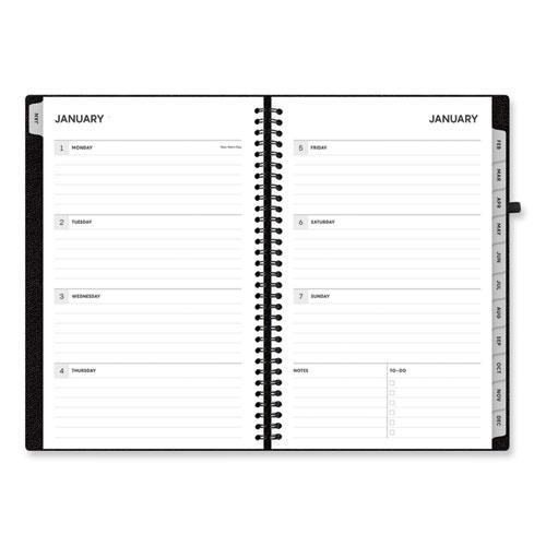 Aligned Weekly/Monthly Planner, 8 x 5, Black Cover, 12-Month (Jan to Dec): 2024. Picture 6