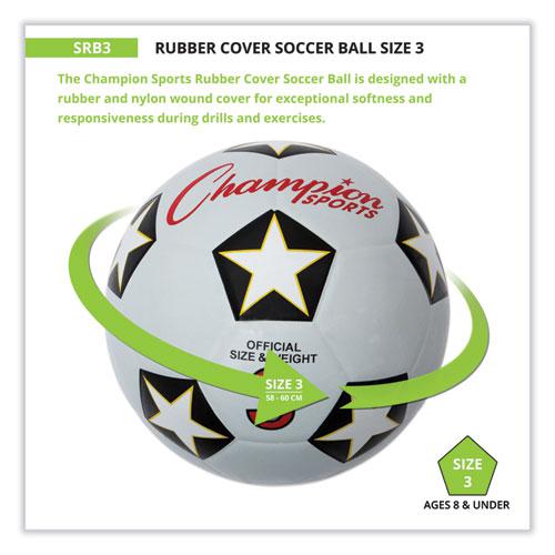 Rubber Sports Ball, For Soccer, No. 3 Size, White/Black. Picture 7